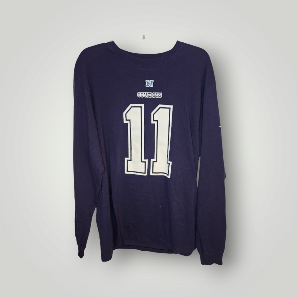 NFL Cowboys Blue Long Sleeve Shirt number 11 Beasley size L